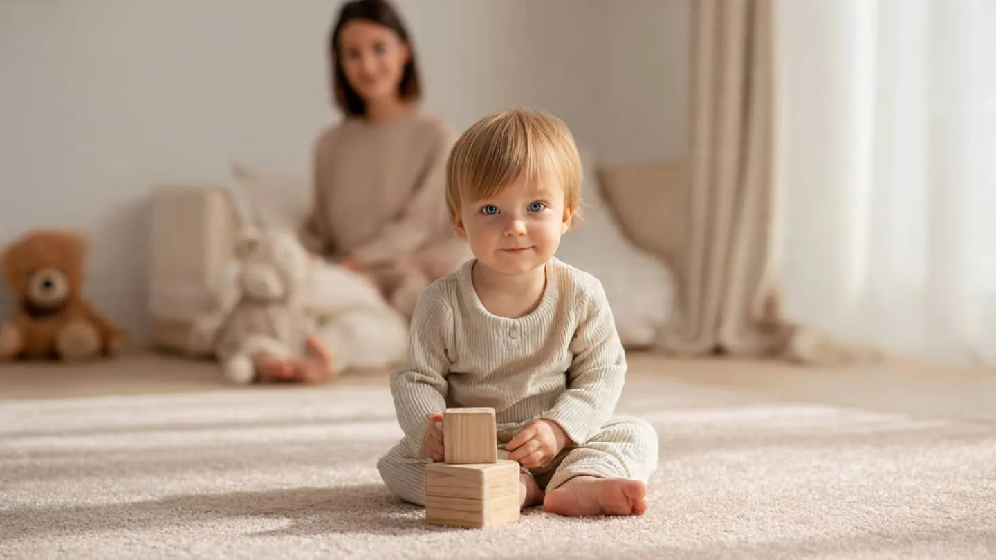 Accompagnement bienveillant de l’adulte lors du jeu d’un enfant de 1 à 2 ans
