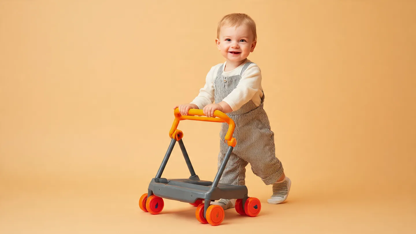 Bébé se déplaçant avec un chariot de marche