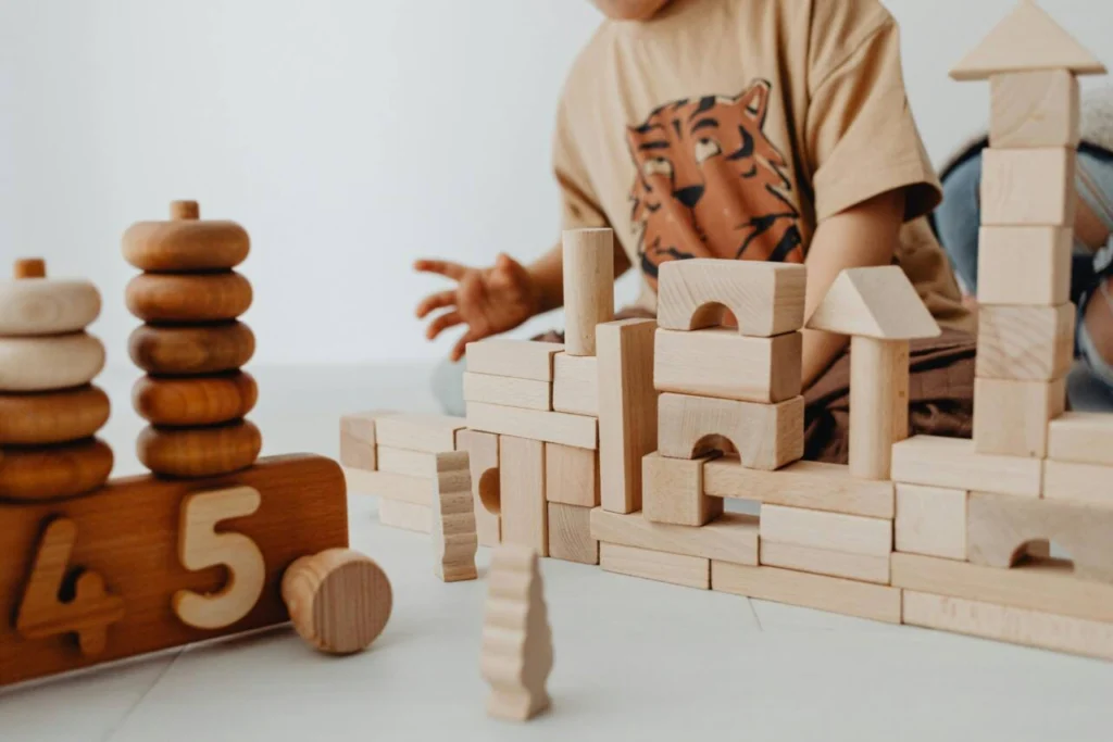 Blocs de construction en bois, jouet éducatif pour enfant de 2 ans