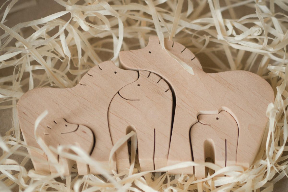Puzzle encastrement animaux en bois Montessori pour bébé 1 an