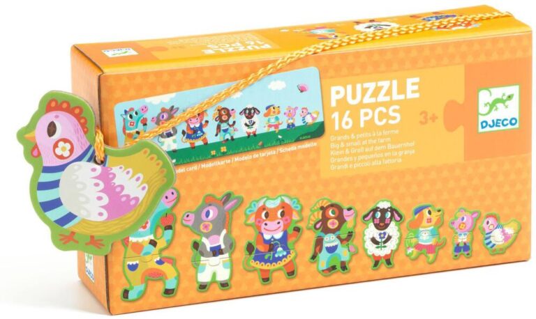8 puzzles 2 pièces Grands et Petits Djeco