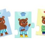 Puzzle frise Nounours s'habille Djeco, 10 pièces