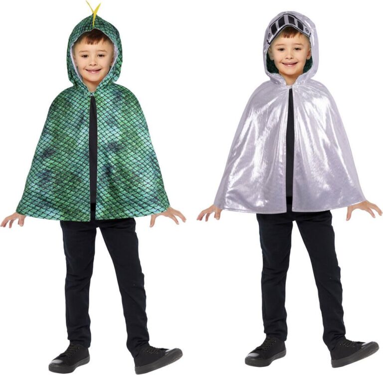 Cape réversible dragon et chevalier