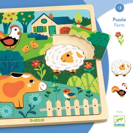 Puzzlo Farm Djeco, 12 pièces