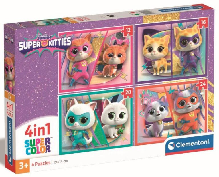 Puzzle 4 en 1 Super Kitties Clementoni