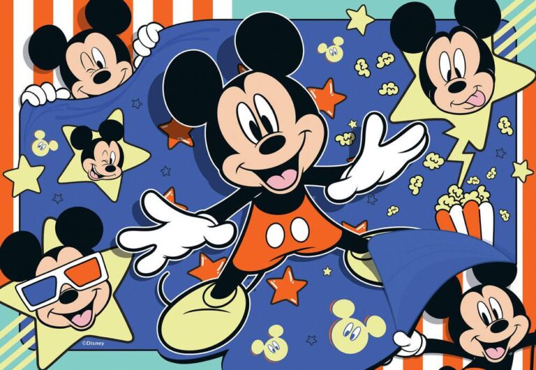 Puzzles 2 x 24 pièces Mickey au cinéma Ravensburger