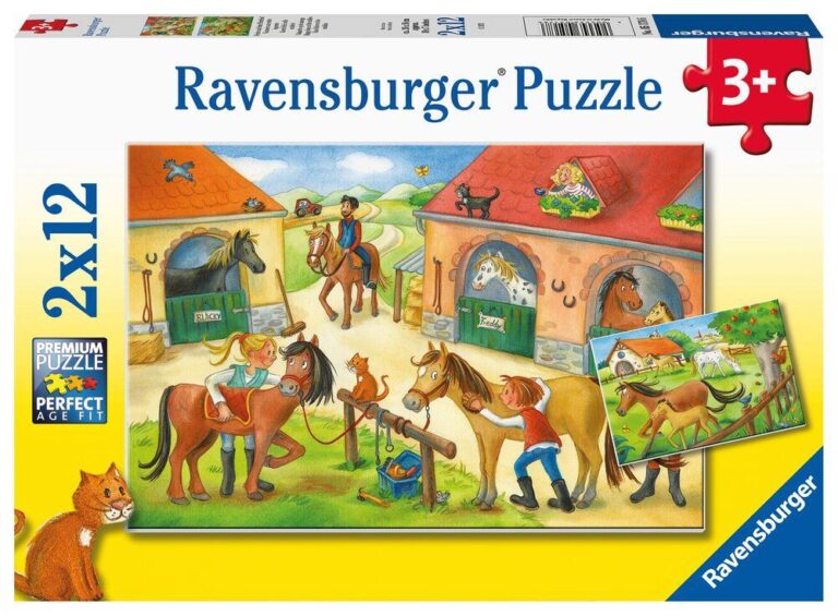 Puzzles 2 x 12 pièces Vacances au centre équestre Ravensburger