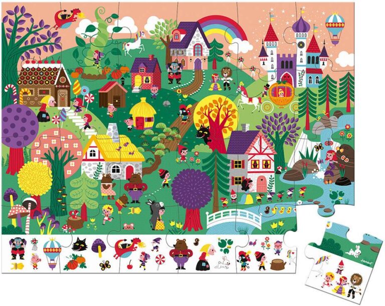 Puzzle d&rsquo;observation Contes Janod, 24 pièces