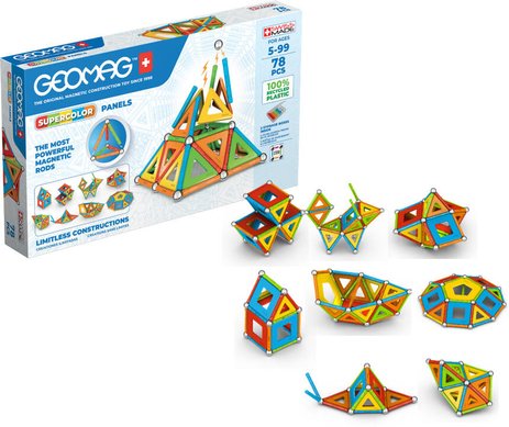 Jeu de construction magnétique Geomag Supercolor 78 pièces