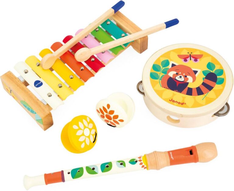 Set 4 instruments de musique en bois Janod Gioia