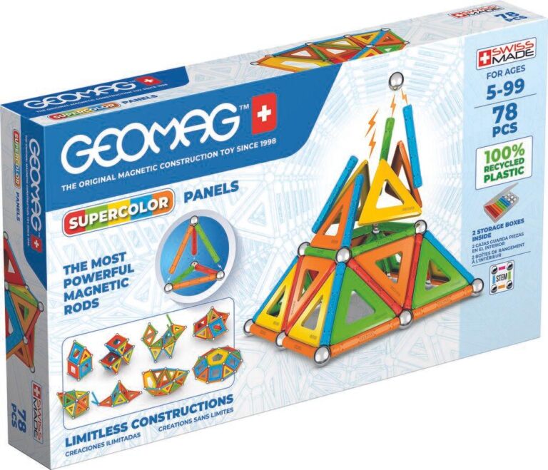 Jeu de construction magnétique Geomag Supercolor 78 pièces