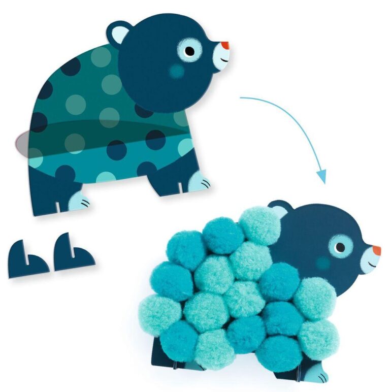 Collage de pompons Djeco Animaux