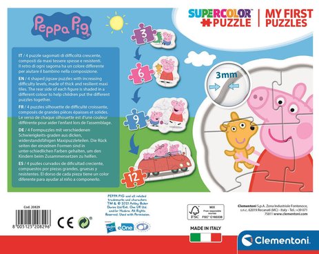 Puzzle Peppa Pig 3-6-9-12 pièces Clementoni