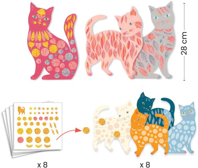 Stickers à décorer Djeco Les Jolis Chats d&rsquo;Élodie
