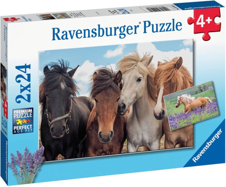 Puzzles 2 x 24 pièces L&rsquo;Amour des chevaux Ravensburger