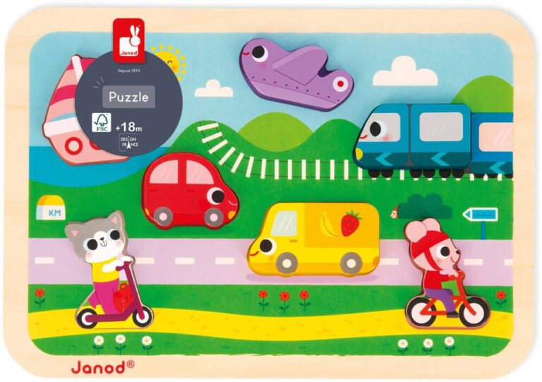 Chunky puzzle Véhicules Janod, 7 pièces