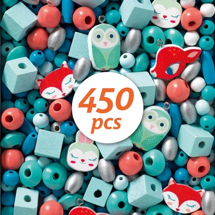 Coffret perles en bois Djeco Petits Animaux