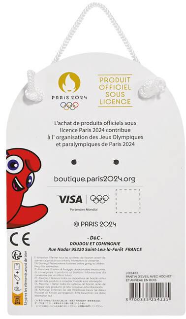 Hochet avec Anneau en Bois Mascotte Paris 2024