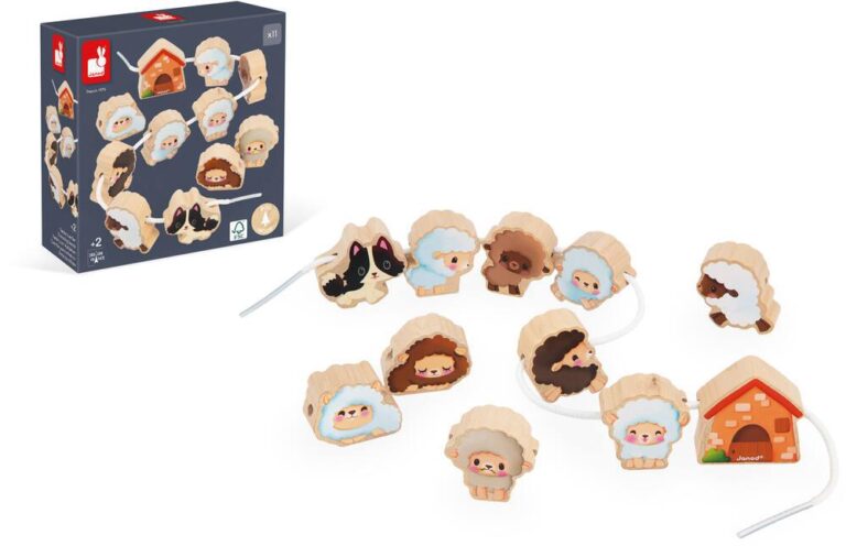Perles moutons en bois Janod