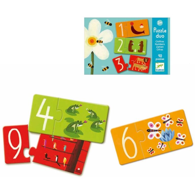 10 puzzles 2 pièces Chiffres Djeco