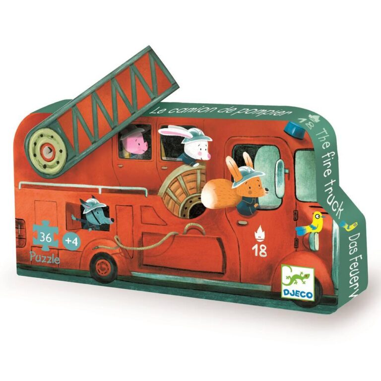 Puzzle silhouette Le Camion de pompiers Djeco, 16 pièces