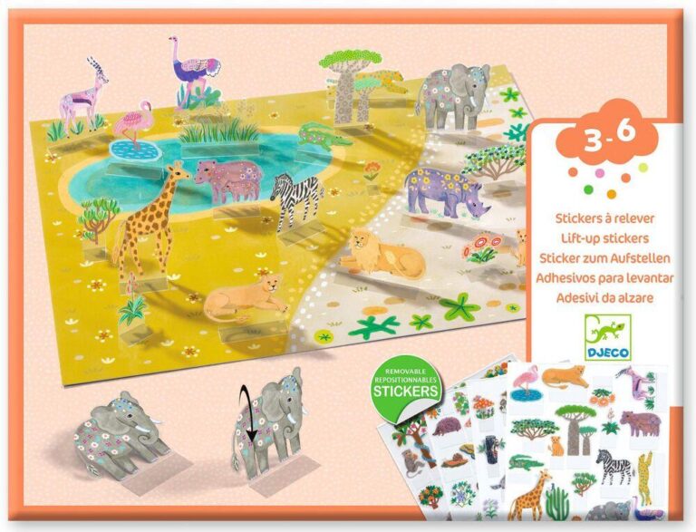 Stickers à relever Djeco Animaux