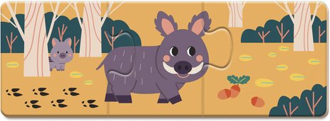 Puzzles Animaux et Empreintes Janod, 10 trios