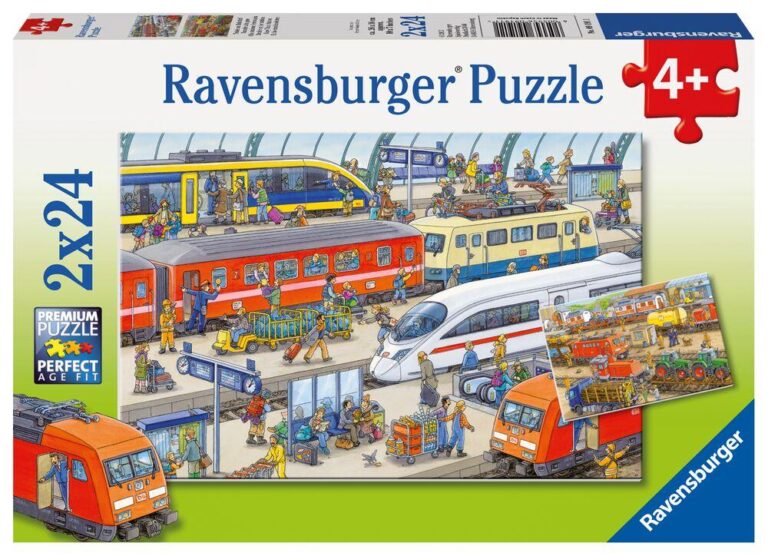Puzzles 2 x 24 pièces Tumulte à la gare Ravensburger