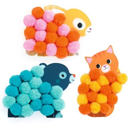 Collage de pompons Djeco Animaux