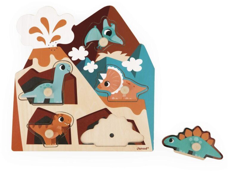 Puzzle sonore Dinosaures Janod, 5 pièces