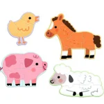Puzzles Primo À la ferme Djeco, 3 à 6 pièces