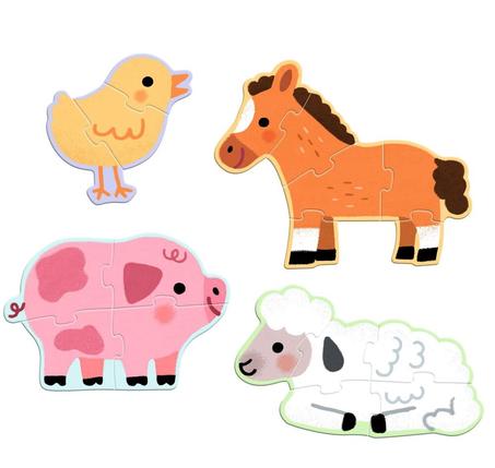 Puzzles Primo À la ferme Djeco, 3 à 6 pièces