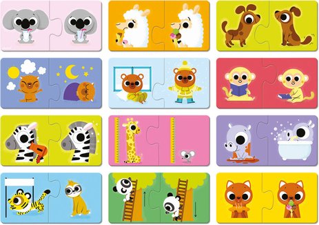 Puzzles Les Contraires Janod, 12 duos