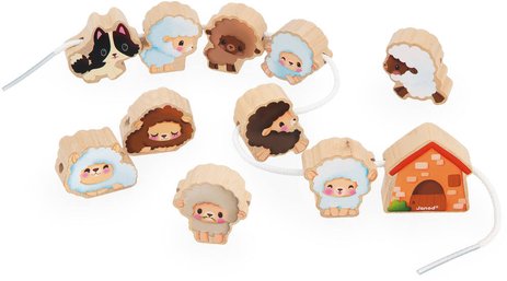 Perles moutons en bois Janod