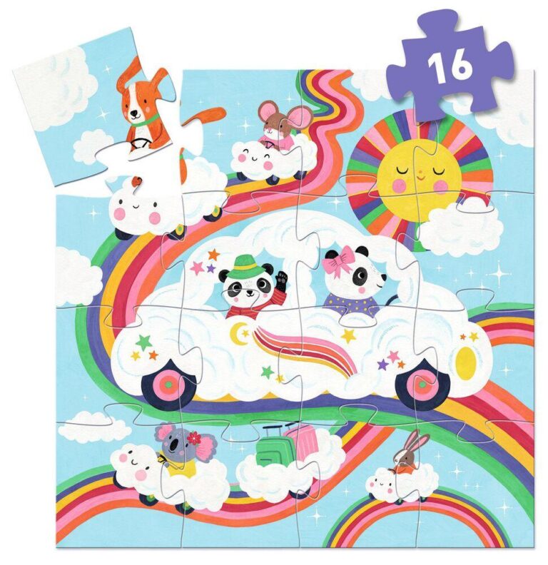 Puzzle Voiture Nuage Djeco, 16 pièces
