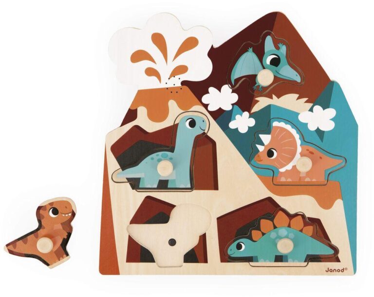 Puzzle sonore Dinosaures Janod, 5 pièces