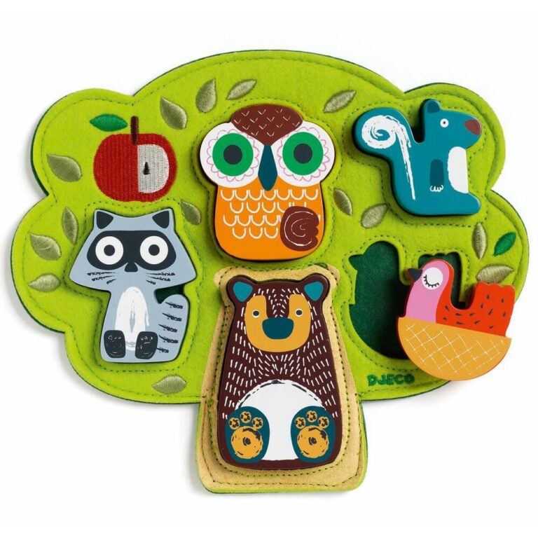 Puzzle bois relief Oski Djeco, 5 pièces
