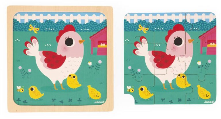 Puzzle Poulette Henriette Janod, 9 pièces