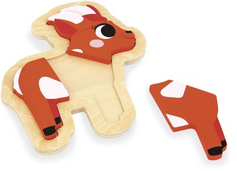 4 puzzles évolutifs Ferme en bois Janod