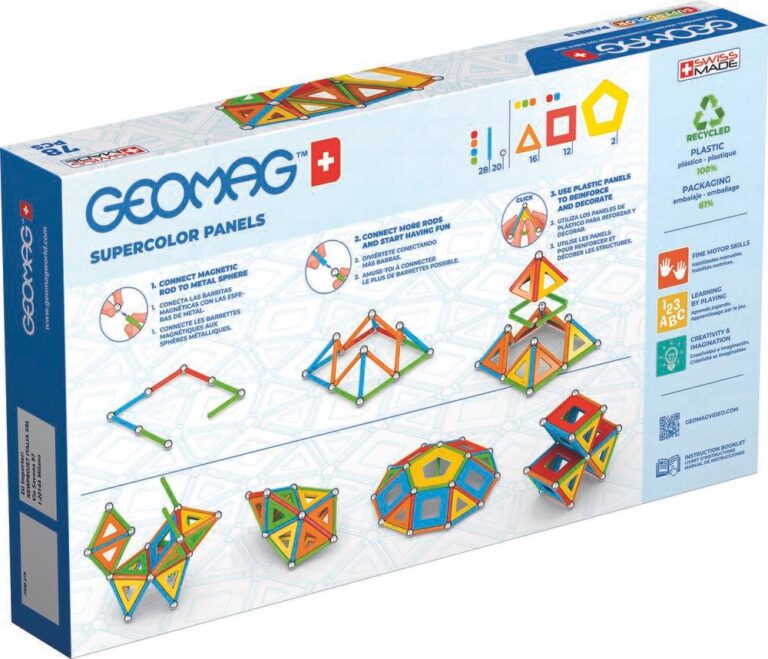 Jeu de construction magnétique Geomag Supercolor 78 pièces
