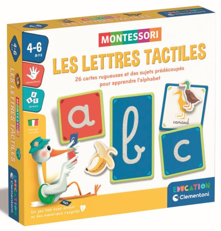 Lettres tactiles rugueuses Montessori Clementoni