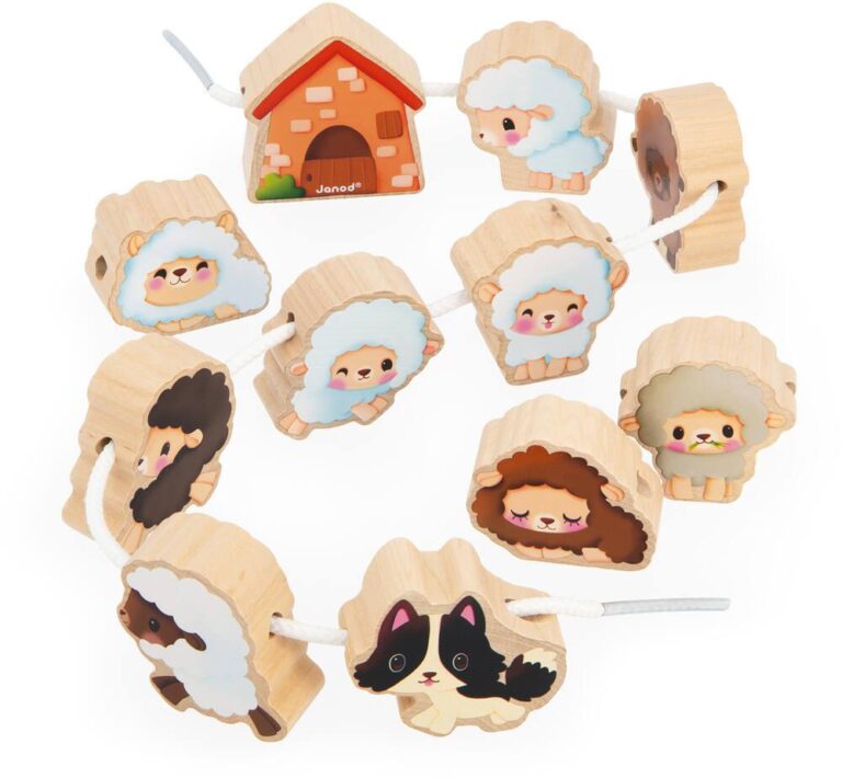 Perles moutons en bois Janod