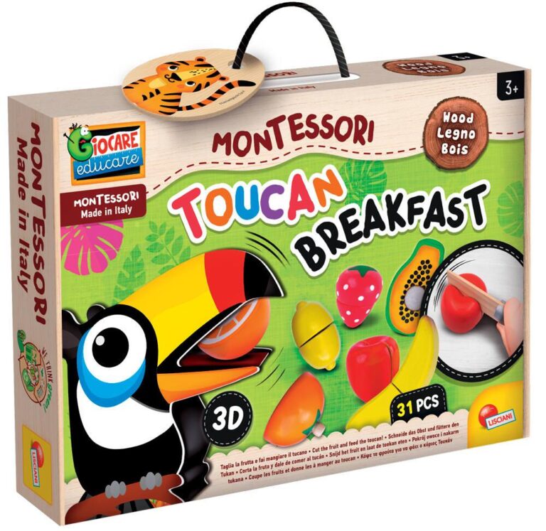 Le petit déjeuner du toucan à découper Montessori Lisciani