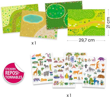 Stickers à relever Djeco Animaux