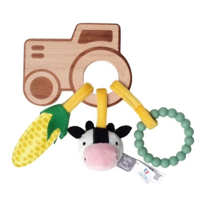 Hochet en Bois Tracteur Ferme Little Big Friends