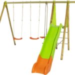 Portique bois et métal 2,30 m Cap avec toboggan