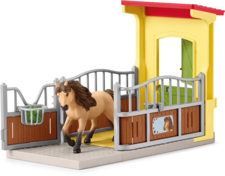 Coffret figurine poney islandais et son box Schleich