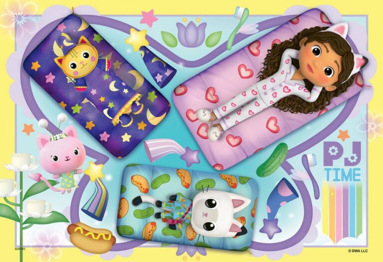 Puzzles 2 x 12 pièces Gabby Soirée pyjama Ravensburger