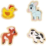 4 puzzles évolutifs Ferme en bois Janod