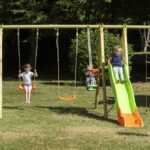 Portique bois et métal 2,30 m Cap avec toboggan